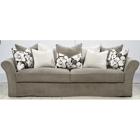 Traditional Two Seater Sofa with Deep Back and Scatter Pillows